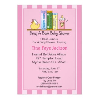 Bring a Book Baby Shower Invitation (Girl)