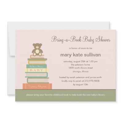 Baby Shower Invitations Paper on These Sweet And Adorable Bring A Book Baby Shower Invitations By Paper