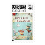 Bring a Book Mad Hatter & Cheshire Cat Baby Shower Postage Stamp