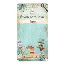 Bring a Book Mad Hatter Wonderland Bookplates Personalized Shipping Label