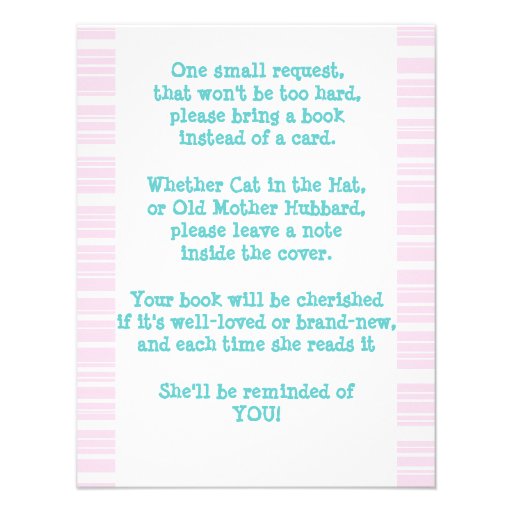 Bring a Book Personalized Announcement