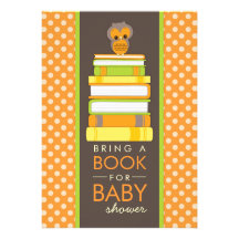 Bring A Book Sweet Owl Baby Shower Invitation