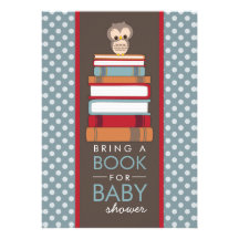 Bring A Book Sweet Owl Baby Shower Invitation