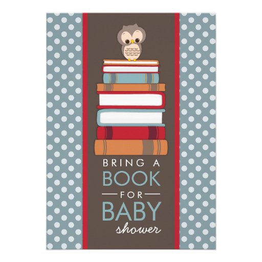 Bring A Book Sweet Owl Baby Shower Invitation