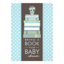 Bring A Book Sweet Owl Baby Shower Invitation