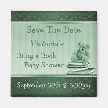 Bring a Book Teddy Baby Shower Save the Date Magnets