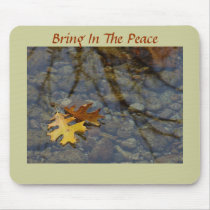 Bring In The Peace Sequoia Leaves/Brook Mousepad by SusanneMPyrography Bring In The Peace Sequoia Leaves/Brook Mousepad