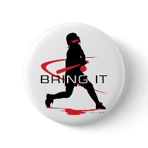 Bring it Red Batter Softball Pin