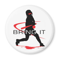 Bring it Red Batter Softball Refrigerator Magnet