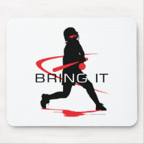 Bring it Red Batter Softball Mouse Pads