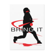 Bring it Red Batter Softball Postcard