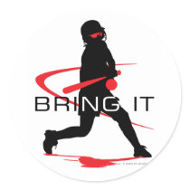 Bring it Red Batter Softball stickers