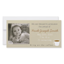 Bring On the Coffee Baby Announcement Photo Card