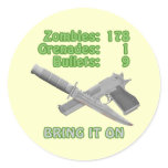 Bring on the Zombies Round Sticker