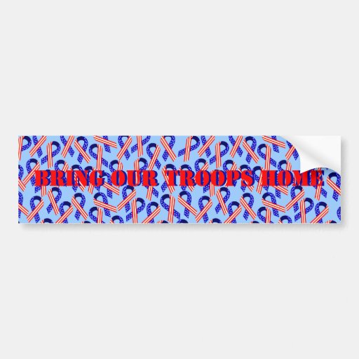 Bring Our Troops Home USA Ribbons Bumper Sticker