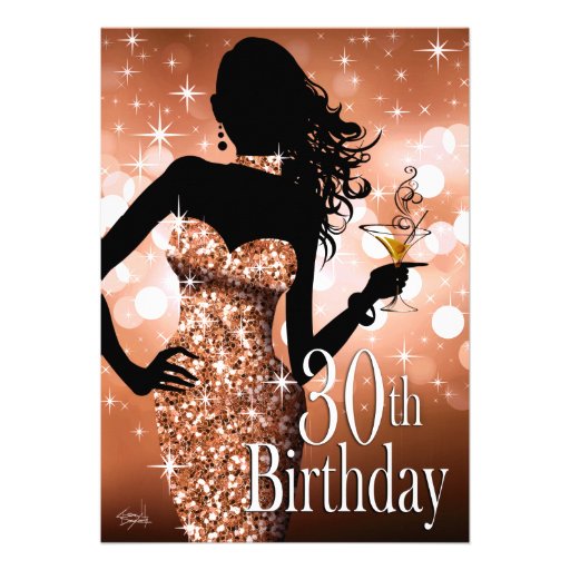 Bring the Bling Sparkle 30th Birthday | bronze Card