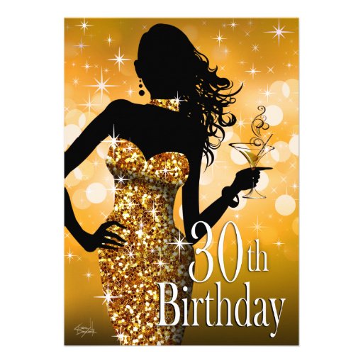 Bring the Bling Sparkle 30th Birthday | gold Announcements