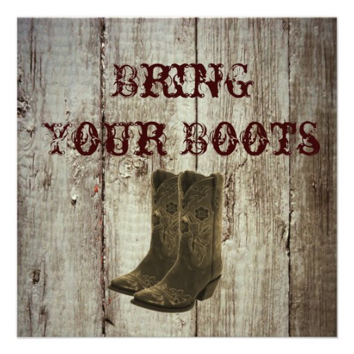 Bring Your Boots Cowboy Wedding Invitations 5.25" Square