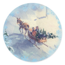 BRINGING HOME the CHRISTMAS TREE by SHARON SHARPE stickers by sharonsharpe BRINGING HOME the CHRISTMAS TREE by SHARON SHARPE stickers