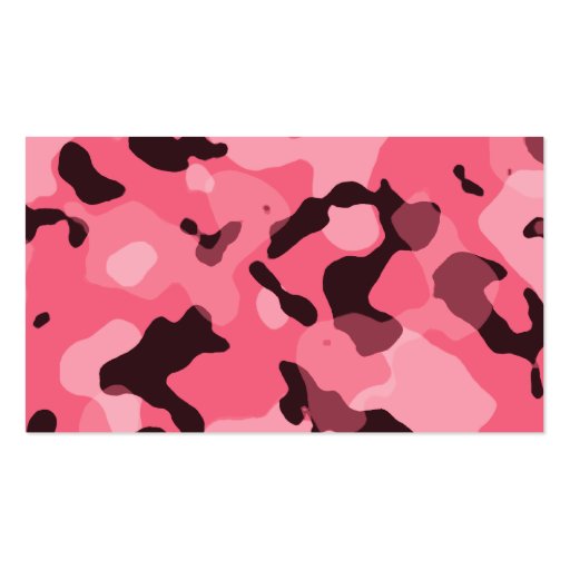 Brink Pink Camo; Camouflage Business Card Template (back side)