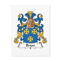 Brion Family Crest postcards by coatsofarms Brion Family Crest postcards