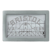 Bristol, Virginia, Tennessee sign belt buckle