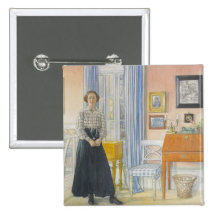 Brita Beside a Writing Desk Pinback Button
