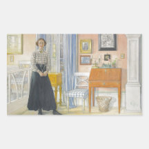 Brita Beside a Writing Desk Rectangular Sticker