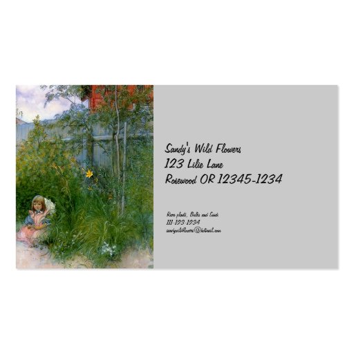 Brita in the Flowerbed Business Cards (front side)