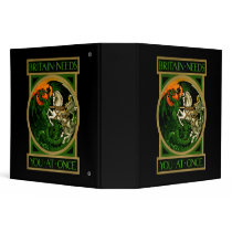 Britain needs you at once, WWI British War Poster 3 Ring Binder