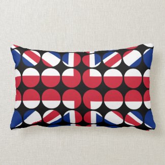 Britain Stylish Girly Chic Polka Dot British Flag Throw Pillows