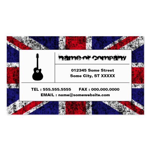 british acoustic guitar business card (front side)