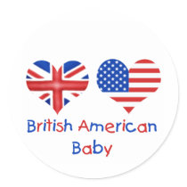 British American Baby Round Sticker