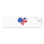 British American Heart Bumper Stickers