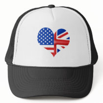 British American Heart Trucker Hats