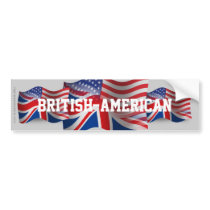 British-American Waving Flag Bumper Sticker