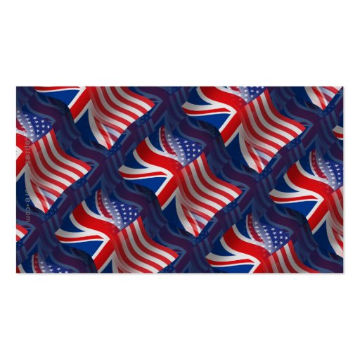 British-American Waving Flag Business Card Template (back side)