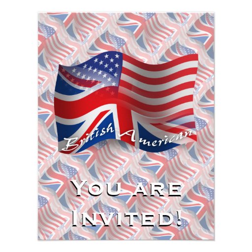 British-American Waving Flag Custom Announcement