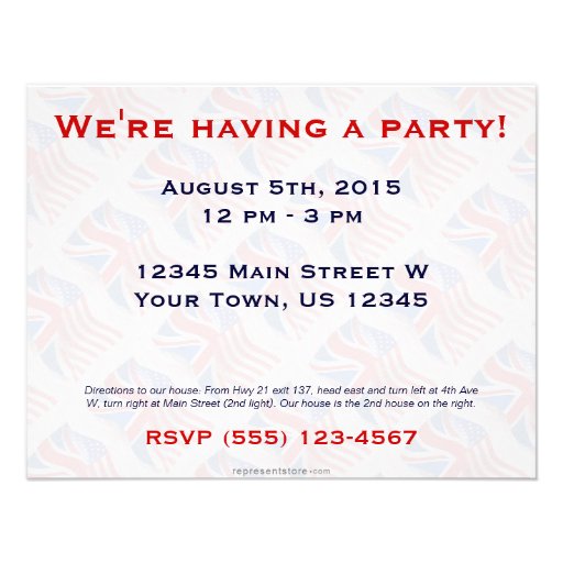 British-American Waving Flag Custom Announcement
