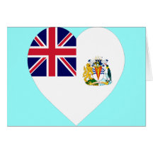 British Antarctic Territory Flag Heart Greeting Card