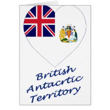 British Antarctic Territory Flag Heart Greeting Cards