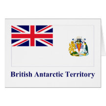 British Antarctic Territory Flag with Name Greeting Cards