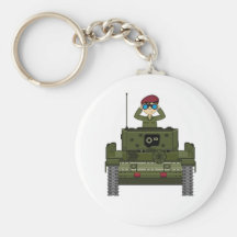 British Army Soldier in Tank Keychain