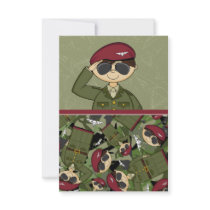 British Army Soldier RSVP Card Invite