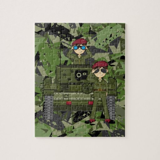 British Army Soldiers and Tank Jigsaw Puzzle Zazzle