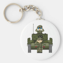 British Army Soldiers and Tank Keychain