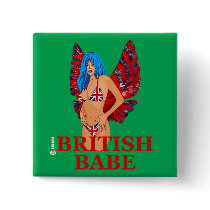 British Babe button