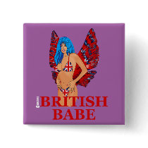 British Babe button
