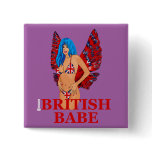 British Babe button