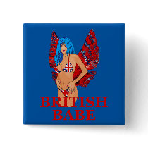 British Babe button